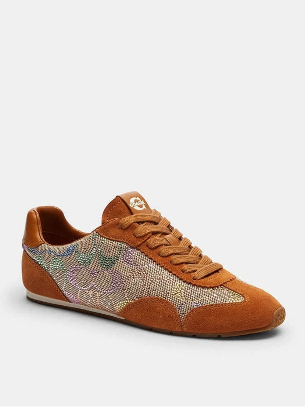 Coach Suede Sneaker with Iridescent Crystal Paneling Size 10 NEW